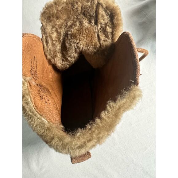 UGG Analise Lace Up Shearling Ankle‎ Booties Size 10 Chestnut - Picture 12 of 15